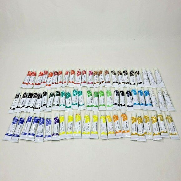 Lot of 70 Oil Acrylic Water Color Paint Tubes 12ml Some Used Art Studio - Picture 1 of 6